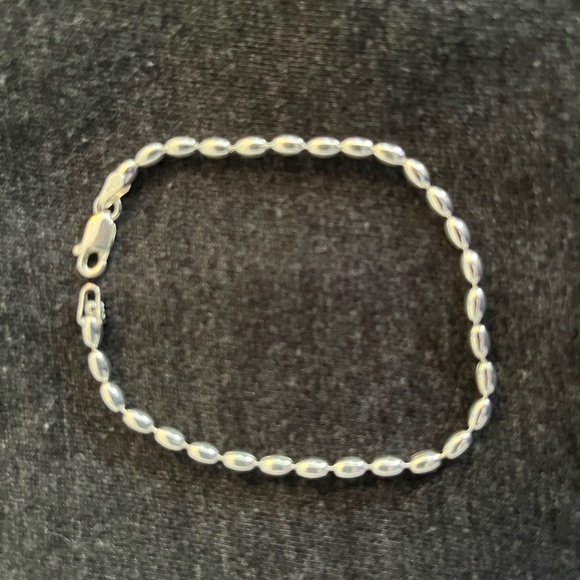 .925 Italian sterling silver, 3MM oval bead chain bracelet, 7 inches. - Picture 4 of 4